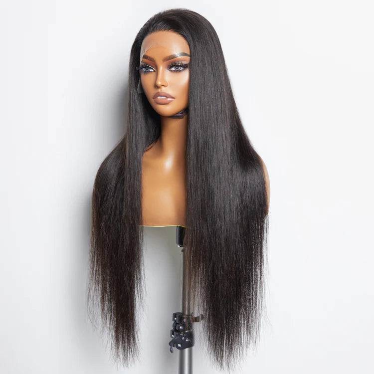 13x6 PartingMax Glueless Lace Wig 3D Cap Pre-bleached Straight Transparent Lace Front Wig 150% Density