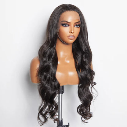 13x6 PartingMax Glueless Lace Wigs 3D Cap Pre-bleached Body Wave Transparent Lace Front Wig 150% Density