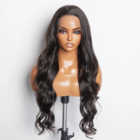 13x6 PartingMax Glueless Lace Wigs 3D Cap Pre-bleached Body Wave Transparent Lace Front Wig 150% Density
