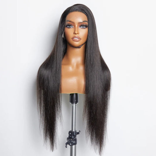 13x6 PartingMax Glueless Lace Wig 3D Cap Pre-bleached Straight Transparent Lace Front Wig 150% Density