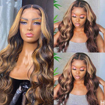 Wig Black-Brown Gradient body wave  Hair