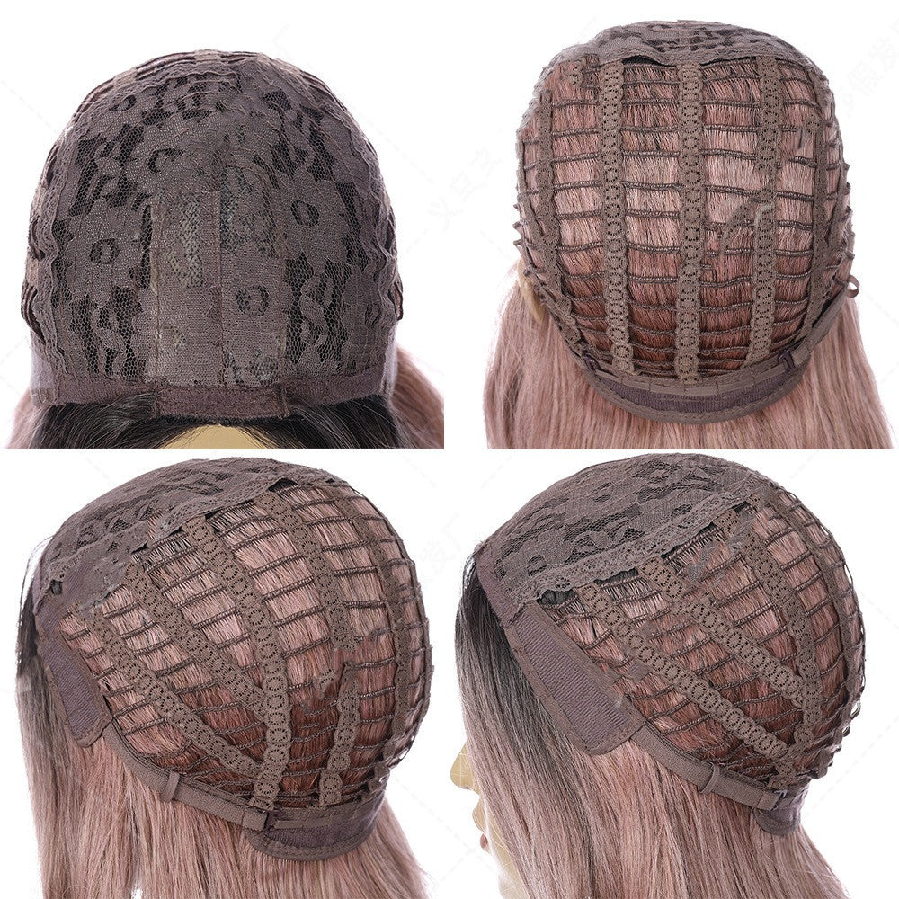 Women's Blue Pink Long Curly Hair Chemical Fiber Wig