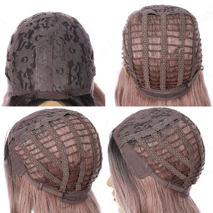 Women's Blue Pink Long Curly Hair Chemical Fiber Wig