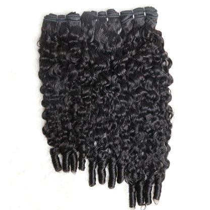 14-26 Inch Burmese Curly Bundles Virgin Brazilian Hair #1B Natural Black