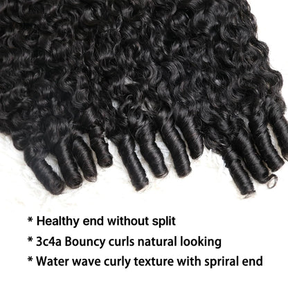 14-26 Inch Burmese Curly Bundles Virgin Brazilian Hair #1B Natural Black