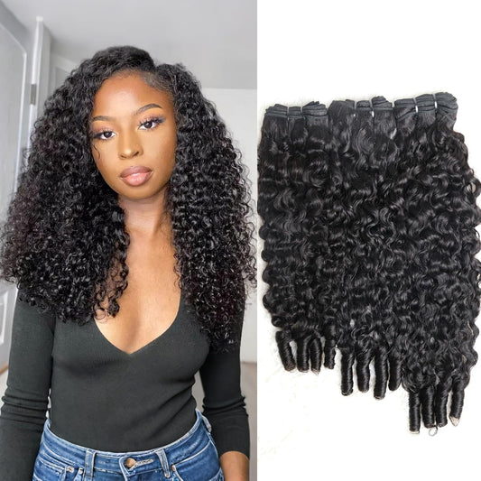 14-26 Inch Burmese Curly Bundles Virgin Brazilian Hair #1B Natural Black
